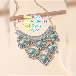Geometric Charm Statement Necklace
